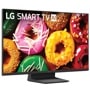 LG 24LB7000PUA Smart TV AI displaying colorful donuts on screen - Side Angle