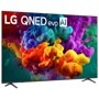 85-Inch LG QNED evo AI 4K TV 85QNED84BAA displaying vibrant colorful ink cloud visual with blue, purple, yellow and orange hues - Right View