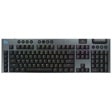 Logitech 920012696 gaming keyboard with full-size layout, RGB backlit keys, media controls, and LIGHTSPEED wireless technology - Top view