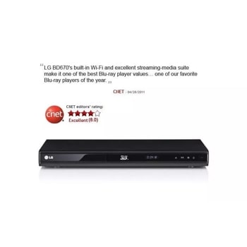 3D-Capable Blu-ray Disc&trade  Player with Smart TV and Wireless Connectivity