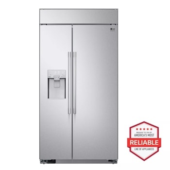 lg studio 26 cu. ft. built in refrigerator front view