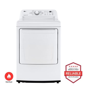LG DLG7001W Gas Dryer Brought to You By Americas Most Reliable Line of Appliances - Front View