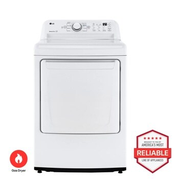 LG DLG7001W Gas Dryer Brought to You By Americas Most Reliable Line of Appliances - Front View