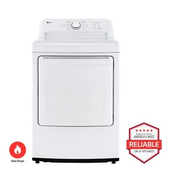 LG DLG6101W Gas Dryer Brought to You By Americas Most Reliable Line of Appliances - Front View