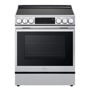 LG LSIL6336XE Range with stainless steel finish, induction cooktop, and large oven window - Front View