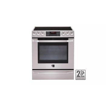 LG Studio - 5.4 cu. ft. Capacity Electric Slide-in Oven Range with Dual True Convection System