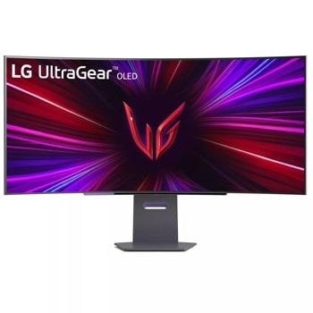 Front view of the 45 Inch LG UltraGear (45GS95QE-B) OLED curved gaming monitor with 240Hz refresh rate and 0.03ms (GtG) response time