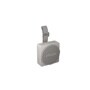 MINI_ANOALWG portable speaker in gray with mesh grille and adjustable fabric strap - Angled View