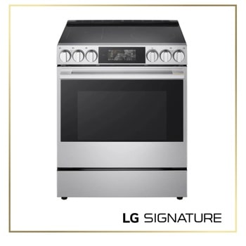 LG LSIU6339XE Induction Range with stainless steel finish, digital display panel, and control knobs - Front View1
