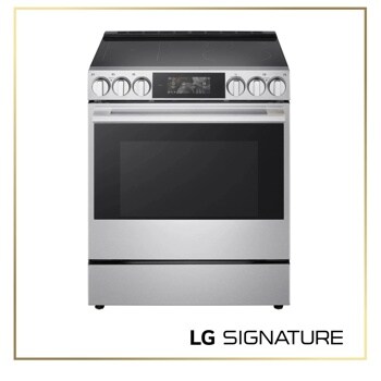 LG LSIU6339XE Induction Range with stainless steel finish, digital display panel, and control knobs - Front View