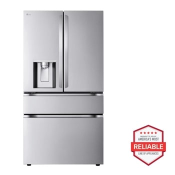 LG LF29H8330S French Door Refrigerator with America's Most Reliable Line of Appliances badge Front View