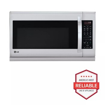 Front view of the 2.2 cu. ft. Over-the-Range Microwave Oven with EasyClean® - LMH2235ST. Includes a graphic logo that says, Brought to you by America’s Most Reliable Line of Appliances.