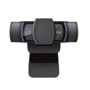 Logitech 960001257 HD 1080p webcam with perforated sides and blue accent light - Front View