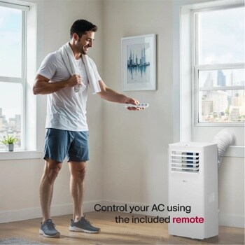 control your AC using the included remote.