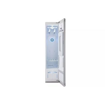 LG S3RFBN Styler Steam Closet with TrueSteam and Moving Hangers empty front view with door open