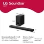 LG Soundbar
S80TY
What's in the box
Remote Control
Batteries
Wall Mount Bracket
Warranty Card
HDMI Cable
Dimensions(Inches)
Subwoofer