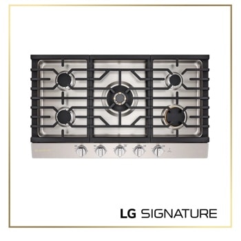 LG CBGU3639X Gas Cooktop with 5 Burners in Stainless Steel - Top View1