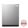 Front view of the Top Control Smart wi-fi Enabled Dishwasher with QuadWash™ and TrueSteam® - LDT6809SS. Includes a graphic logo that says, Brought to you by America’s Most Reliable Line of Appliances.