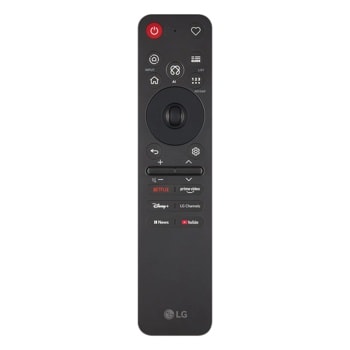 LG MR26GA TV Remote Control with streaming service buttons and navigation wheel - Front View1