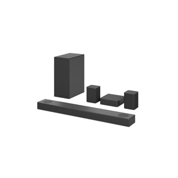 LG S75QR  Soundbar with subwoofer and rear speakers side angle view