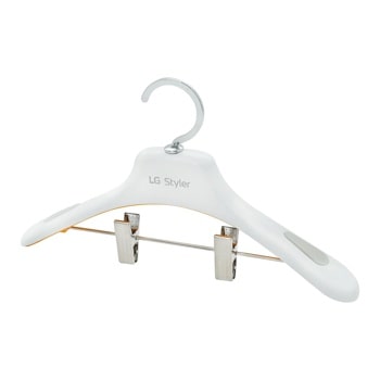 LG Styler clothing hanger with clips and hook Front View1