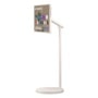 LG StanbyME 2 32LX6BWGA portable touchscreen display on adjustable floor stand with app icons visible on screen