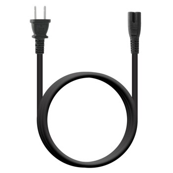PCS35 black power cord with standard two-prong plug and figure-8 connector for audio accessories