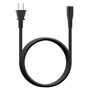 PCS35 black power cord with standard two-prong plug and figure-8 connector for audio accessories