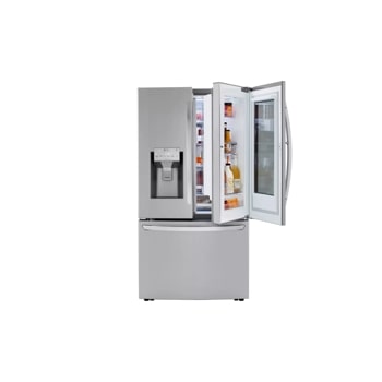 30 cu. ft. door in door refrigerator with right door slightly open