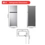 LG LT09S2000S Refrigerator Dimensions 21 7/8 Inch W x 25 1/8 Inch D x 61 7/8 Inch H - Front Side and Top Views