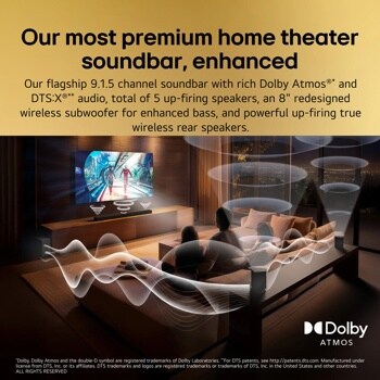 S95AR LG Home Theater Soundbar for TV with Dolby Atmos® 9.1.5 channel, Best LG OLED matching