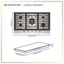 LG SIGNATURE CBGU3639X Cooktop Dimensions 36-Inch W x 21-Inch D x 3 3/4-Inch H - Front and Side Views