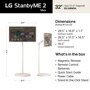 32-Inch LG StanbyME 2 Max TV 32LX6BWGA Dimensions and Box Contents with measurements and included accessories