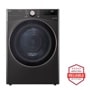 5.0 cu. ft. Front Load Washer and 7.8 cu.ft. Heat Pump Ventless Dryer with pedestal washer and drawer Laundry Set in Black Steel WM4000HBA_DLHC4002B_WD300CB_WDP6B