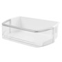 LG AAP73252202 refrigerator door bin with clear plastic construction and white trim