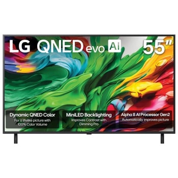 55 Inch LG QNED85A QNED TV 55QNED85AAA - Front View