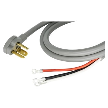 Gray power cord with two prong plug and exposed red and black wires Laundry Care Accessories AGF30514306 Front View