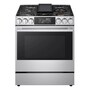 LG LSGU6338X Range with gas cooktop featuring center griddle and stainless steel finish - Front View