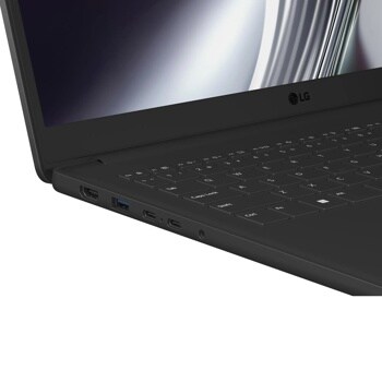 LG Gram 15U50U-H.AA56U1 Laptop side view showing keyboard and multiple connection ports including USB and USB-C