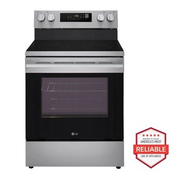 LG LREN6321VE Range with America's Most Reliable line of appliances badge Front View