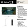 65-Inch LG Gallery TV AI 65LX7BPUA with frame dimensions and whats in the box including Magic Remote and accessories