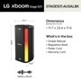LG xboom Stage 501 STAGE501.AUSALBK Party Speaker Dimensions 11.7 x 23.4 x 11.6 Inches and Whats in the Box including Simple Manual Regulation Book Power Cord Warranty Card