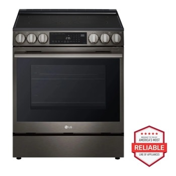 LG LRMDS3006D_LSEL6335ZE_MVEM1825Z_LDNTM545D Range with America's Most Reliable badge Front View
