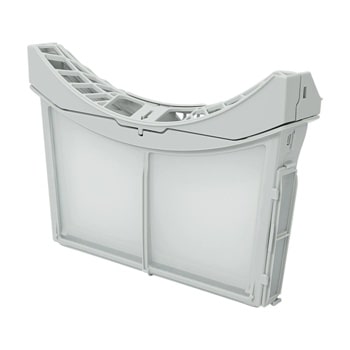 LG AGM75510732 dryer lint filter with curved mesh screen and white plastic housing1
