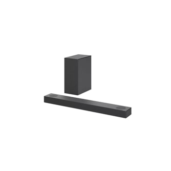 LG S75Q Soundbar with subwoofer side angle view