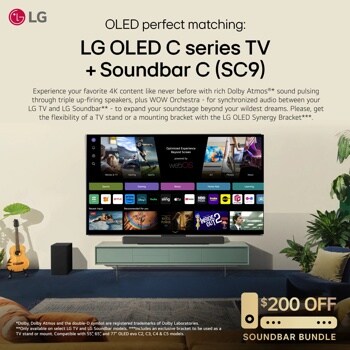 SC9S LG Soundbar C for TV with Dolby Atmos® and Synergy Bracket 3.1.3 channel, Best OLED matching