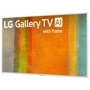 55-Inch LG Gallery TV AI 4K TV 55LX7BPUA with white frame displaying colorful abstract art - Front Angle View