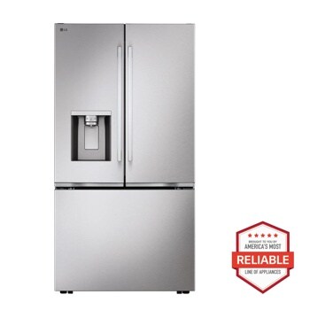 24 cu. ft. Counter-Depth MAX™ with Zero Clearance™ Thin Door Design and Exterior Water Dispenser French Door Refrigerator with Slide-in Gas Range, Top Control Dishwasher and Microwave Kitchen Package in Stainless Steel LF24Z6530S_LSGL6335X_MVEL2125X_LDNPM654S