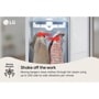 S3MFBN LG Styler Steam Closet moving hangers feature with garments shaking side-to-side using steam and vibrations