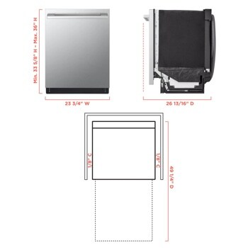 LG STUDIO Smart Top Control Dishwasher with 1-Hour Wash & Dry, QuadWash® Pro, TrueSteam® and Dynamic Heat Dry™
